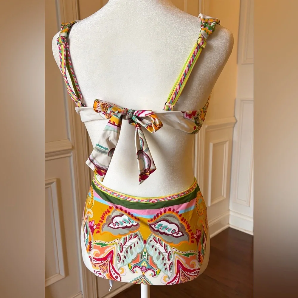 Antonio Milani Colorful Paisley Patterned Women's Bikini Set With Matching Cover